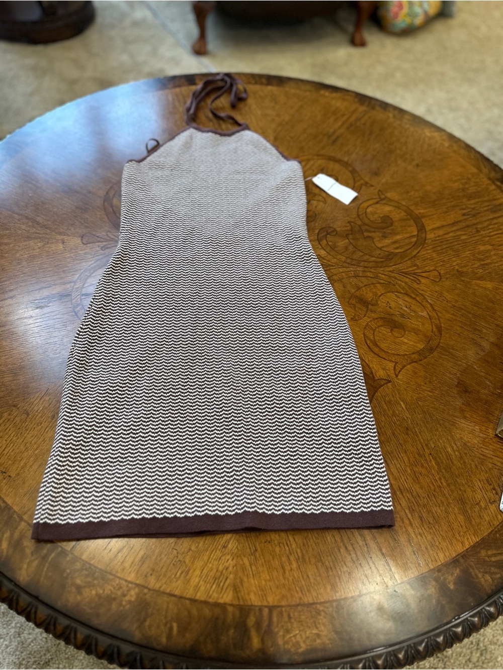 Abercrombie & Fitch Dress S Knit Halter Chevron Mini Resortette Retro Y2K - Picture 7 of 11